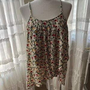 Floral Print Spaghetti Strap Blouse